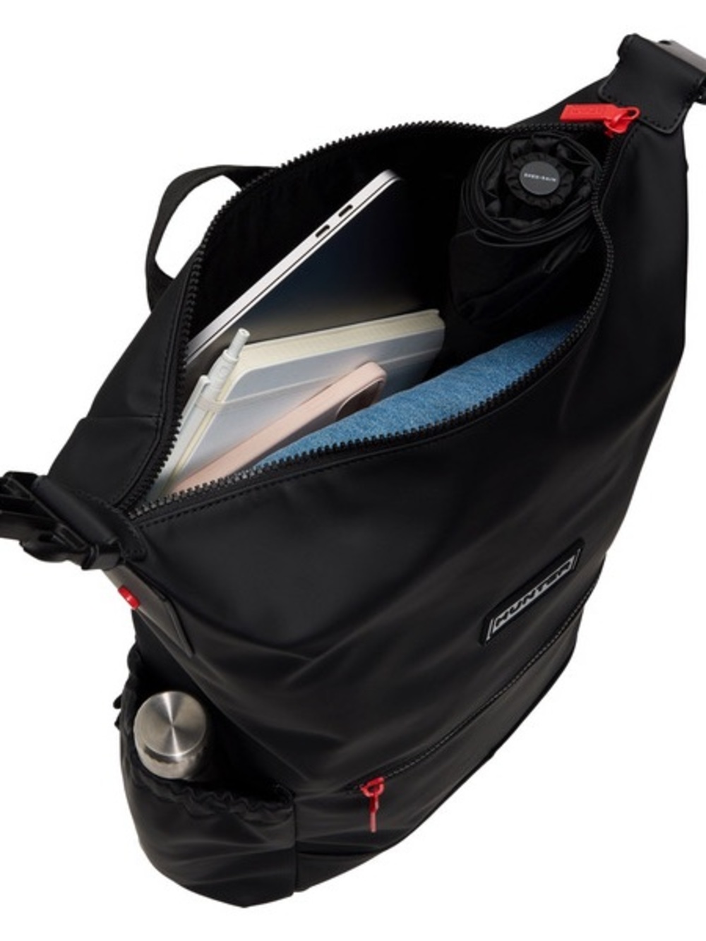 Hunter Black Backpack with Red Zip Accent - Picture 3 of 6